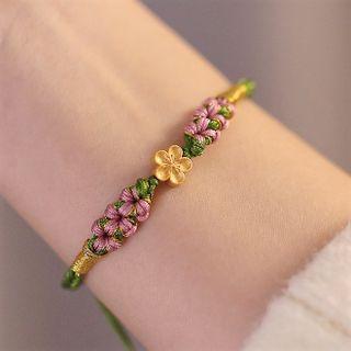 Flower Woven Sterling Silver Bracelet