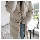 Hooded Toggle-button Puffer Coat Ivory - One Size