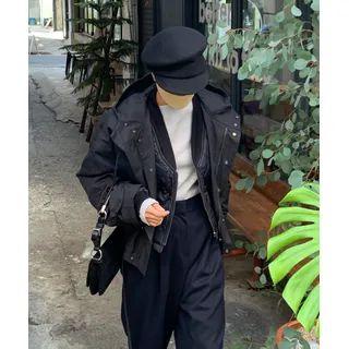 Hooded Jacket & Quilted Jacket Matching Set Black - One Size