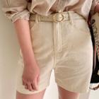 Zip-fly Plain Cotton Shorts