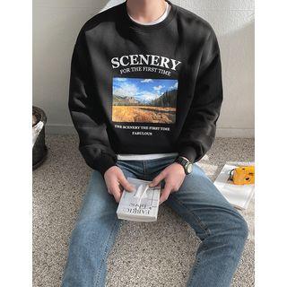 Drop-shoulder Graphic-print Sweatshirt