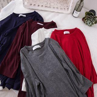 Elbow-sleeve Plan T-shirt
