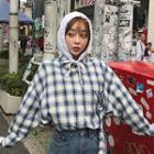 Detachable-hood Plaid Shirt With Strap