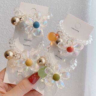 Beaded Crystal Flower Hair Tie