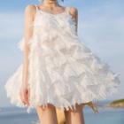 Set: Lace-up Back Bikini + Fringed Trim Cover-up