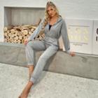 Long-sleeve Hooded Jogger Jumpsuit