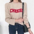 Crewneck Cheese Lettered Sweater