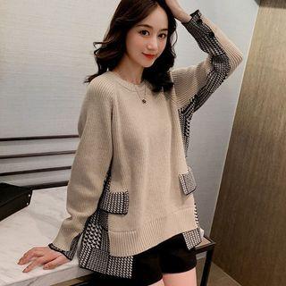 Houndstooth Panel Sweater