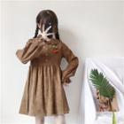 Frilled Sailor Collar Corduroy Tunic As Shown In Figure - One Size
