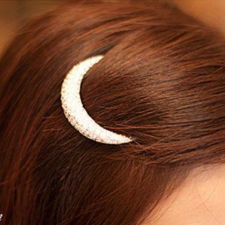 Rhinestone Moon Hair Clip Moon - One Size
