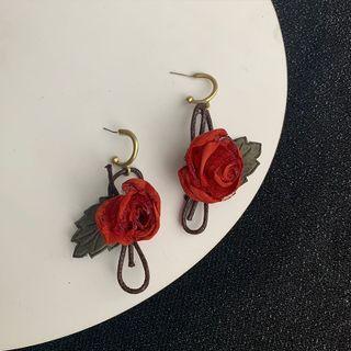 Flower Fabric Dangle Earring