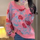Print Sweater Pink - One Size