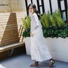 Long-sleeve Lace Crochet Maxi Sundress