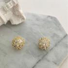 Rhinestone Magnetic Clip On Earring Gold - One Size