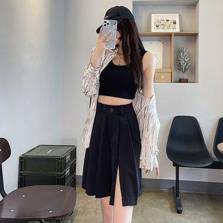 Pleated High Waist Wide Leg Dress Shorts