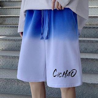 Lettering Gradient Shorts