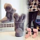 Fringed Snow Mid-calf Boots