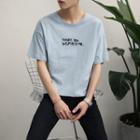 Short-sleeve Floral Print Lettering T-shirt