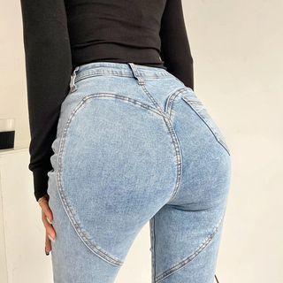 Heart High-waist Slim-fit Jeans