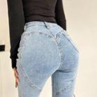 Heart High-waist Slim-fit Jeans