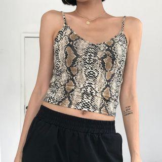 Leopard / Snake Print Slim-fit Camisole Top