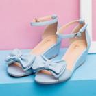 Ankle-strap Bow-accent Heel Sandals