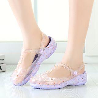 Printed Perforated Sandals