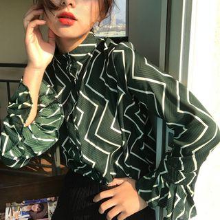 Chevron Chiffon Shirt