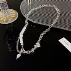 Faux Pearl Chained Necklace Necklace - Silver - One Size