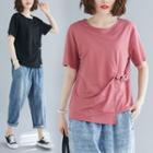 Short-sleeve Strappy Belted T-shirt
