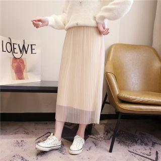Reversible Knit Midi A-line Skirt
