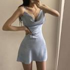 Tie-strap Satin Mini Dress