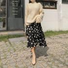 Turtleneck Slit-back Thick Sweater
