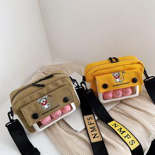 Printed Clear Panel Crossbody Bag