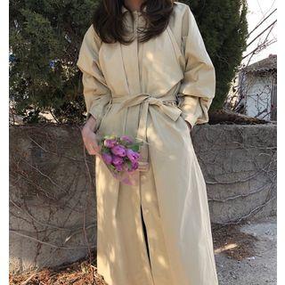 Single-breasted Trench Coat Khaki - One Size