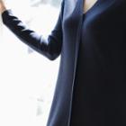 V-neck Seam-trim Long Knit Dress