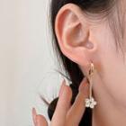 Flower Rhinestone Alloy Dangle Earring 1 Pair - Dangle Earring - Flower - Gold - One Size