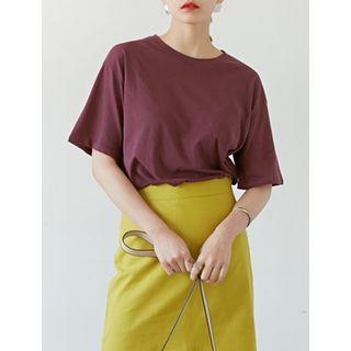 Crewneck Short-sleeve Colored T-shirt