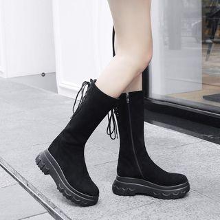 Lace-up Back Platform Tall Boots