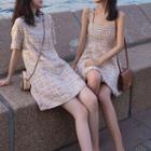 Tweed Short-sleeve Dress / Sleeveless A-line Dress
