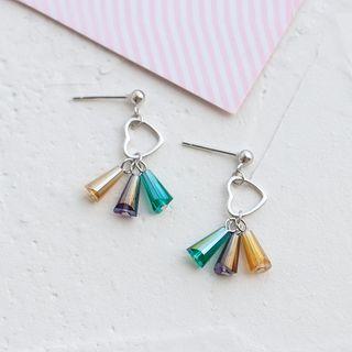 925 Sterling Silver Heart Fringed Earring