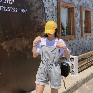 Tie-strap Drawstring-waist Sleeveless Playsuit