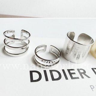 Set Of 3: Polished Open Ring (assorted Designs)