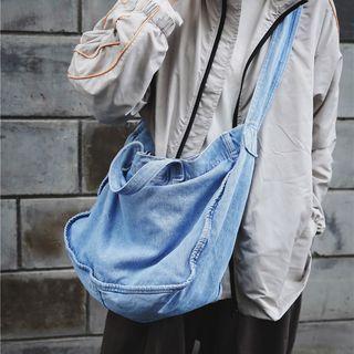 Denim Tote Bag With Shoulder Strap