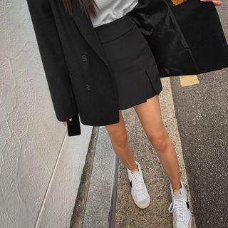 Slit-hem Mini A-line Skort