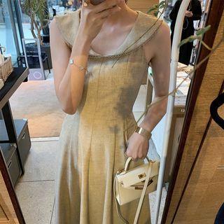 Short-sleeve A-line Mini Dress / Sleeveless Plain Midi Dress