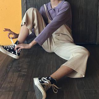 Plain Long-sleeve Polo-shirt / Plain Jumper Pants