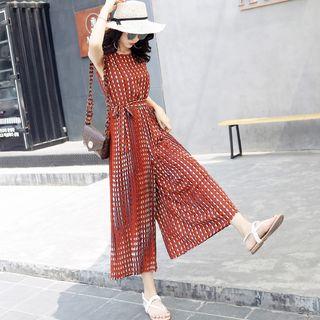 Sleeveless Patterned Jumpsuit