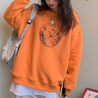 Cartoon Bear Print Sweatshirt