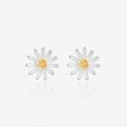 Floral Stud Earring 1 Pair - 925 Silver - Silver - One Size